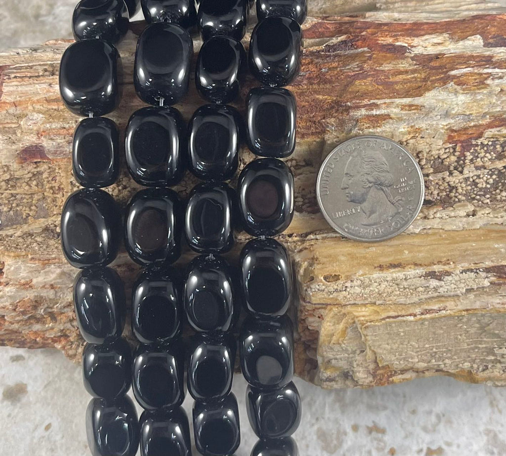 Black Agate Nuggets, 13x18mm, 15x20mm