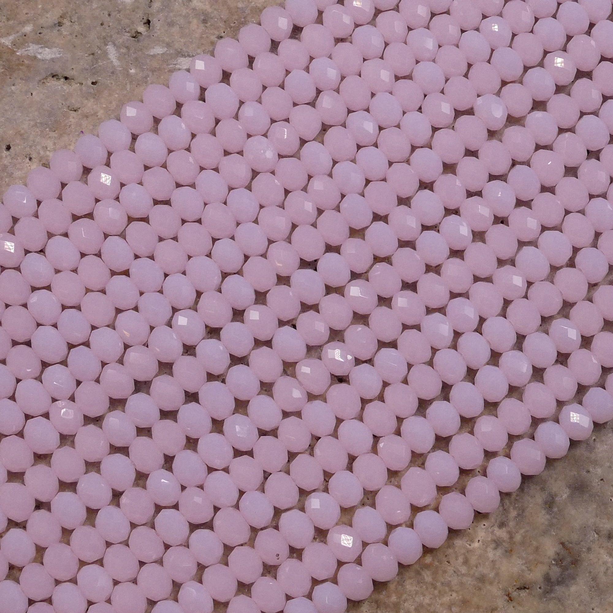 Crystal Faceted Rondelle Rose Water Opal (No AB) , 2mm 4mm 6mm 8mm