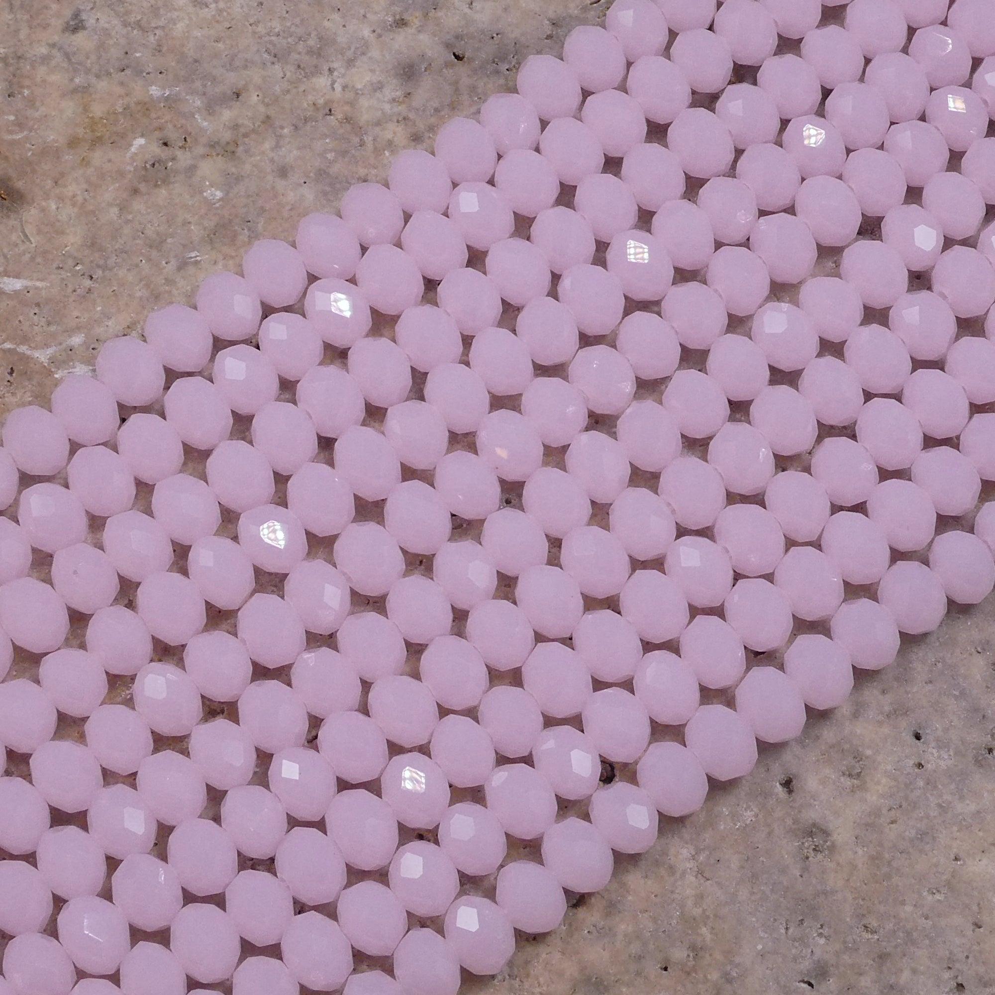 Crystal Faceted Rondelle Rose Water Opal (No AB) , 2mm 4mm 6mm 8mm